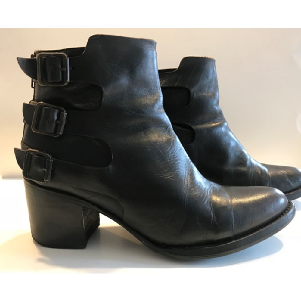 Freebird by Steven Black Moto Ankle Leather Boots
